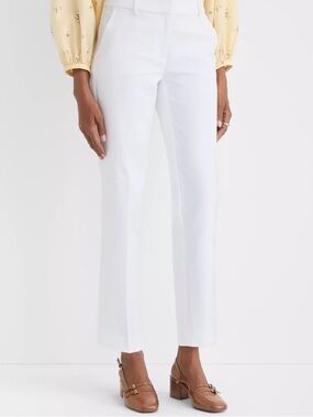 LOFT Riviera Slim White Straight Leg Women's Pants - Size 12